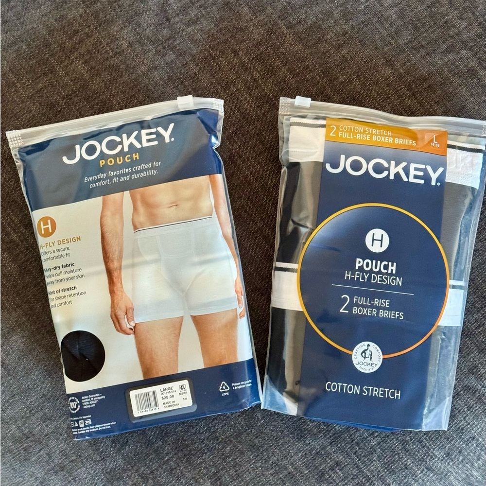 2- 2 pack - Black , JOCKEY - Men's Pouch 5" Boxer Brief